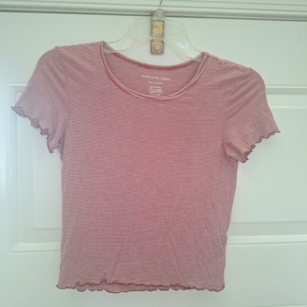 American Eagle T-shirt women's XS red striped soft and sexy top shirt